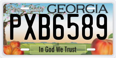 GA license plate PXB6589