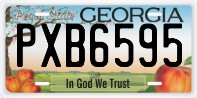 GA license plate PXB6595