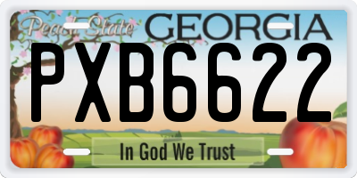 GA license plate PXB6622