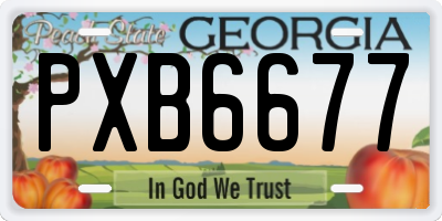 GA license plate PXB6677