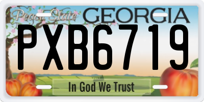 GA license plate PXB6719