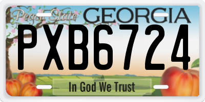 GA license plate PXB6724