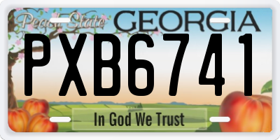 GA license plate PXB6741