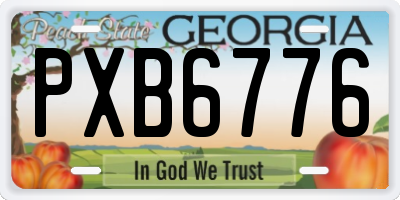 GA license plate PXB6776