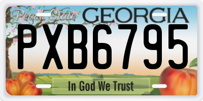 GA license plate PXB6795