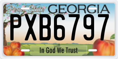 GA license plate PXB6797