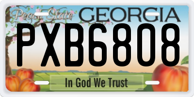 GA license plate PXB6808