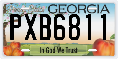 GA license plate PXB6811
