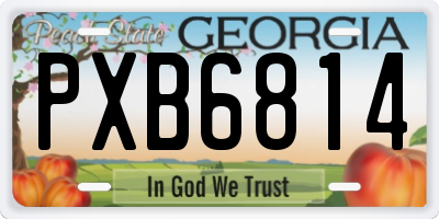 GA license plate PXB6814
