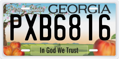 GA license plate PXB6816