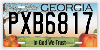 GA license plate PXB6817