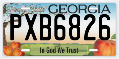 GA license plate PXB6826