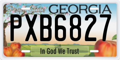 GA license plate PXB6827