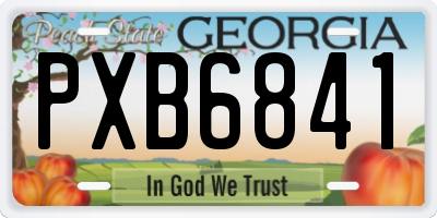 GA license plate PXB6841