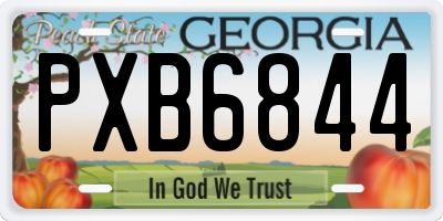 GA license plate PXB6844