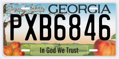 GA license plate PXB6846