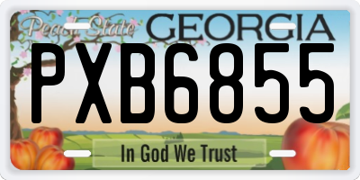 GA license plate PXB6855