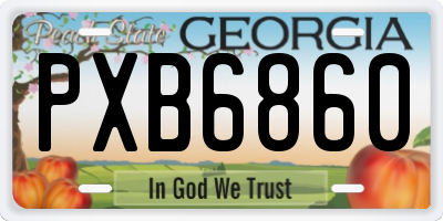 GA license plate PXB6860