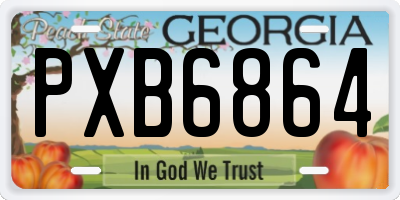 GA license plate PXB6864