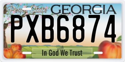 GA license plate PXB6874