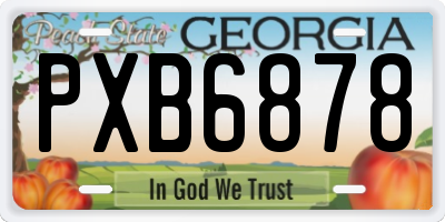 GA license plate PXB6878
