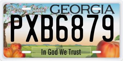 GA license plate PXB6879