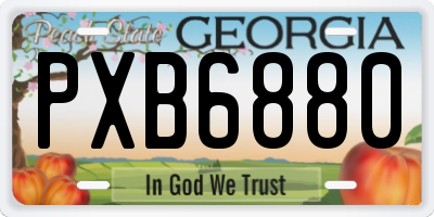 GA license plate PXB6880
