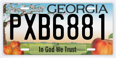GA license plate PXB6881