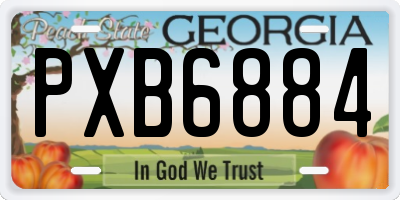 GA license plate PXB6884