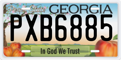 GA license plate PXB6885
