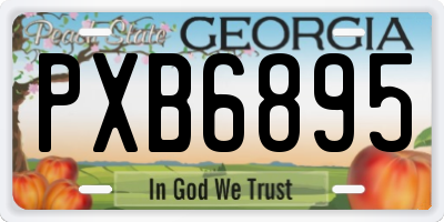 GA license plate PXB6895