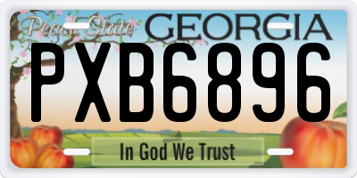GA license plate PXB6896