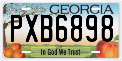 GA license plate PXB6898
