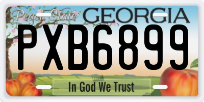 GA license plate PXB6899