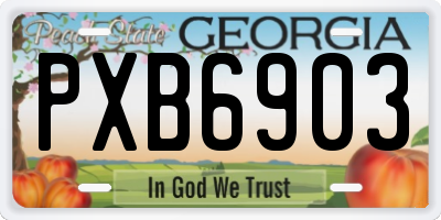 GA license plate PXB6903