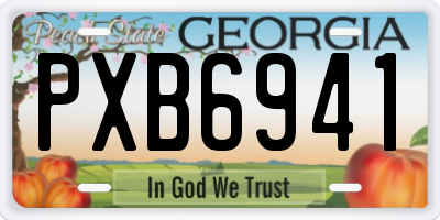 GA license plate PXB6941