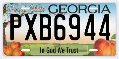 GA license plate PXB6944