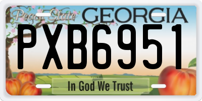 GA license plate PXB6951
