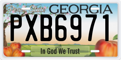 GA license plate PXB6971