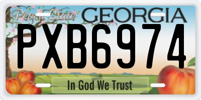 GA license plate PXB6974
