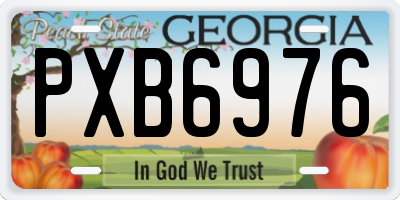 GA license plate PXB6976