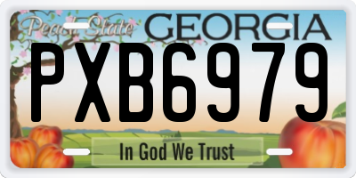 GA license plate PXB6979