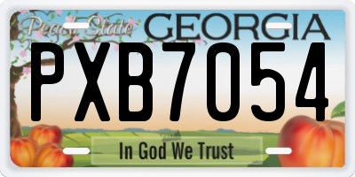 GA license plate PXB7054