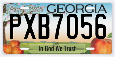 GA license plate PXB7056