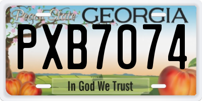 GA license plate PXB7074