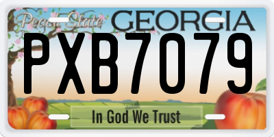 GA license plate PXB7079