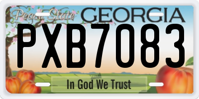 GA license plate PXB7083
