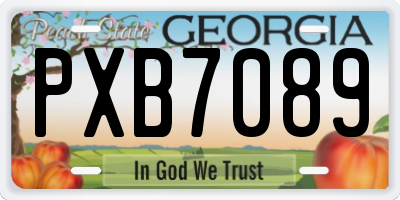 GA license plate PXB7089