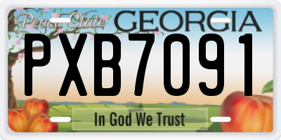 GA license plate PXB7091