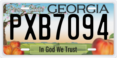 GA license plate PXB7094